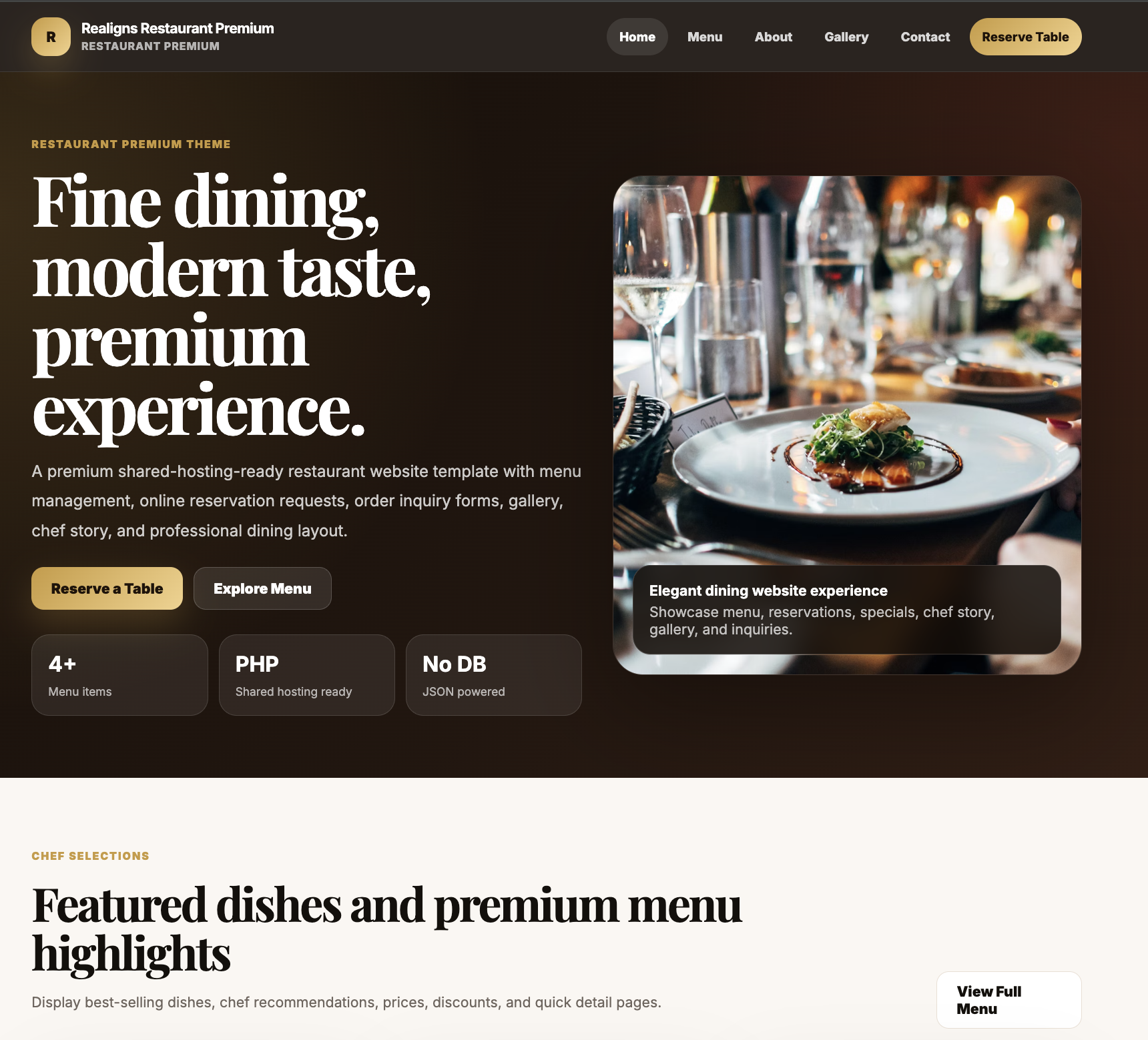 Realigns Restaurant Premium Theme